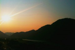 岐阜 長良川河畔の朝